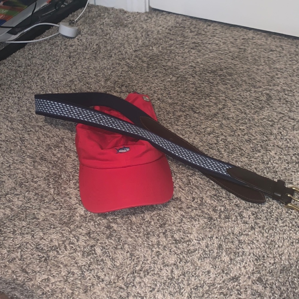 Southern tide hat and belt combo